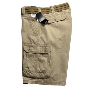 Lee Mens Relaxed Fit Cargo Shorts Buff Tan With Belt  Size 34 outdoor Utility